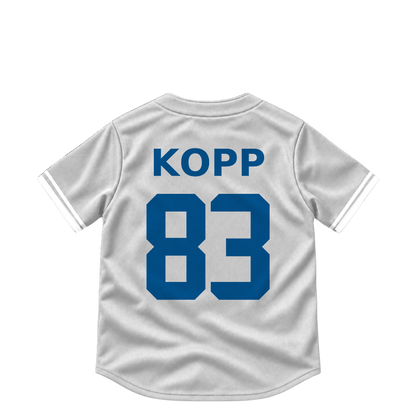 Los Angeles Dodgers jersey keychain — Ronan Kopp #83. Exact saved player artwork preview.