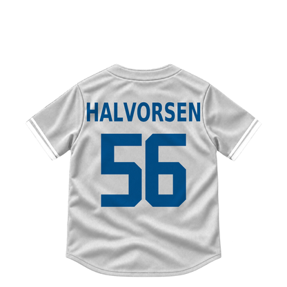 Los Angeles Dodgers jersey keychain — Seth Halvorsen #56. Exact saved player artwork preview.