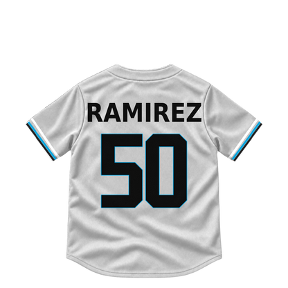 Miami Marlins jersey keychain — Agustin Ramirez #50. Exact saved player artwork preview.