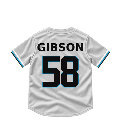 Miami Marlins jersey keychain — Cade Gibson #58. Exact saved player artwork preview.
