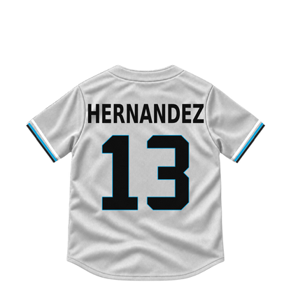 Miami Marlins jersey keychain — Heriberto Hernandez #13. Exact saved player artwork preview.
