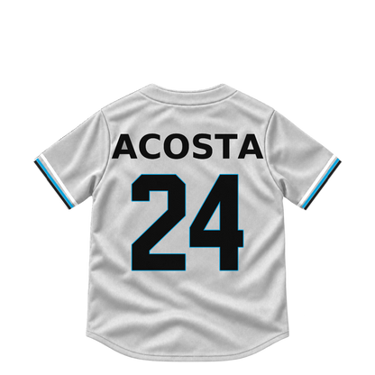 Miami Marlins jersey keychain — Maximo Acosta #24. Exact saved player artwork preview.