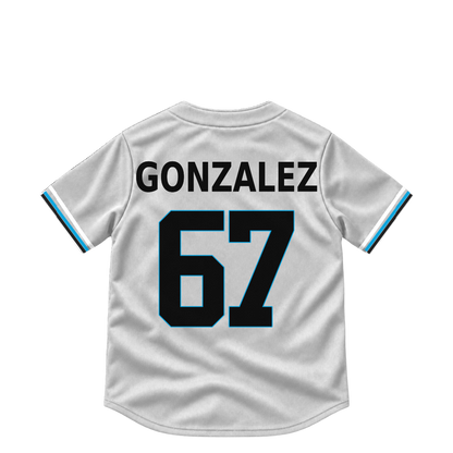 Miami Marlins jersey keychain — Wikelman Gonzalez #67. Exact saved player artwork preview.