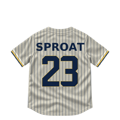 Milwaukee Brewers jersey keychain — Brandon Sproat #23. Exact saved player artwork preview.