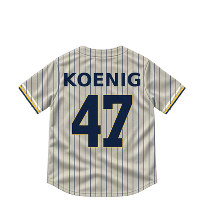 Milwaukee Brewers jersey keychain — Jared Koenig #47. Exact saved player artwork preview.