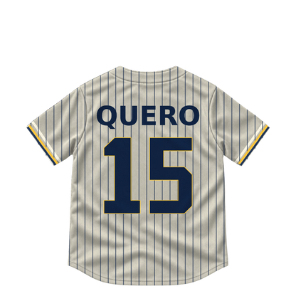 Milwaukee Brewers jersey keychain — Jeferson Quero #15. Exact saved player artwork preview.