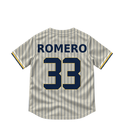 Milwaukee Brewers jersey keychain — JoJo Romero #33. Exact saved player artwork preview.