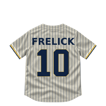 Milwaukee Brewers jersey keychain — Sal Frelick #10. Exact saved player artwork preview.