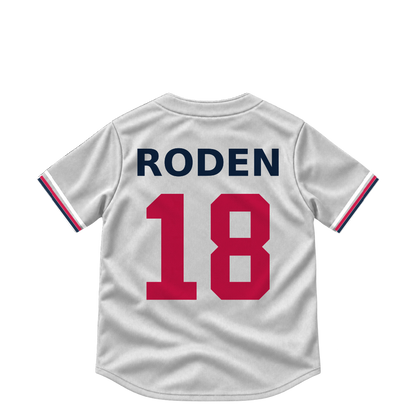 Minnesota Twins jersey keychain — Alan Roden #18. Exact saved player artwork preview.
