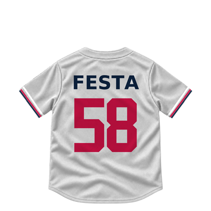 Minnesota Twins jersey keychain — David Festa #58. Exact saved player artwork preview.