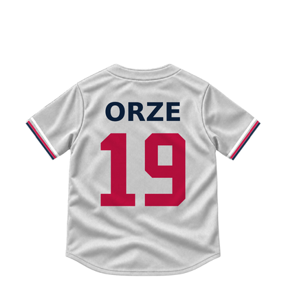 Minnesota Twins jersey keychain — Eric Orze #19. Exact saved player artwork preview.