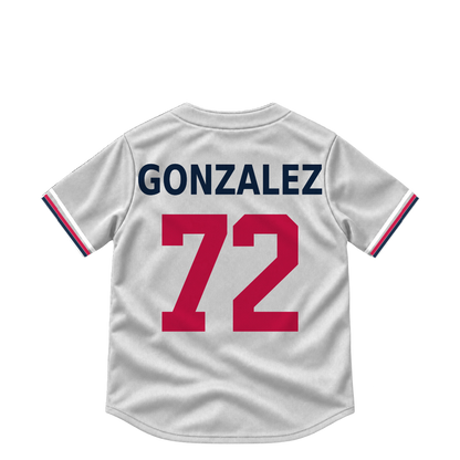Minnesota Twins jersey keychain — Gabriel Gonzalez #72. Exact saved player artwork preview.
