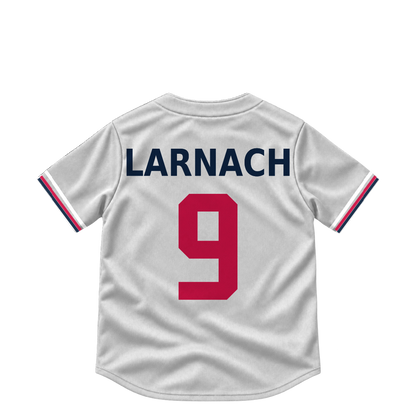 Minnesota Twins jersey keychain — Trevor Larnach #9. Exact saved player artwork preview.