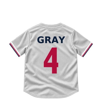 Minnesota Twins jersey keychain — Tristan Gray #4. Exact saved player artwork preview.