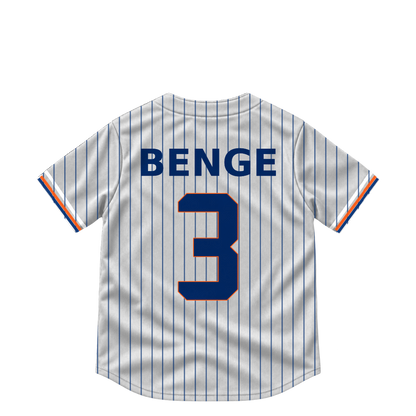 New York Mets jersey keychain — Carson Benge #3. Exact saved player artwork preview.