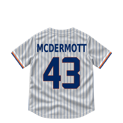 New York Mets jersey keychain — Chayce McDermott #43. Exact saved player artwork preview.