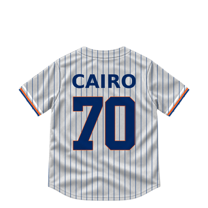 New York Mets jersey keychain — Christian Cairo #70. Exact saved player artwork preview.