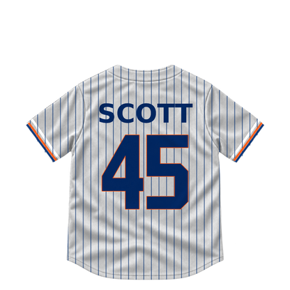 New York Mets jersey keychain — Christian Scott #45. Exact saved player artwork preview.