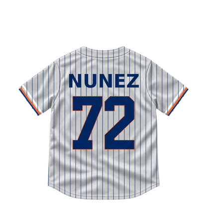 New York Mets jersey keychain — Dedniel Nunez #72. Exact saved player artwork preview.