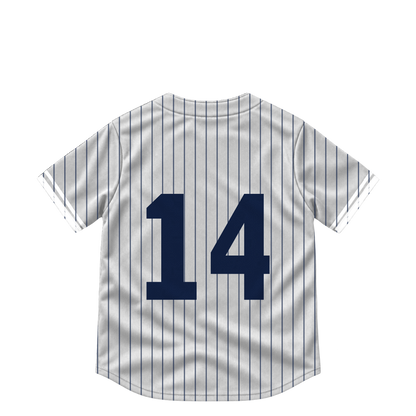 New York Yankees jersey keychain — Amed Rosario #14. Exact saved player artwork preview.