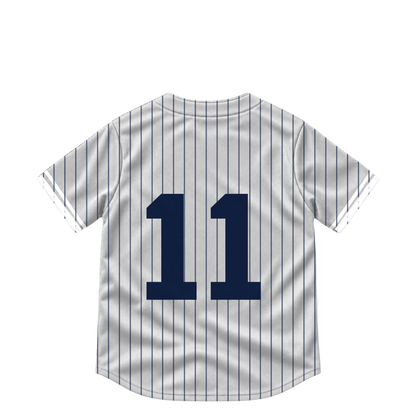 New York Yankees jersey keychain — Anthony Volpe #11. Exact saved player artwork preview.