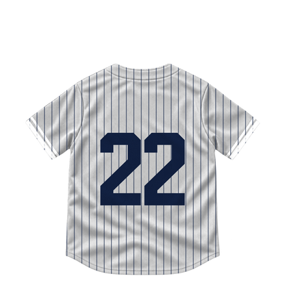 New York Yankees jersey keychain — Ben Rice #22. Exact saved player artwork preview.