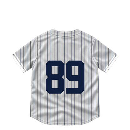 New York Yankees jersey keychain — Brendan Beck #89. Exact saved player artwork preview.