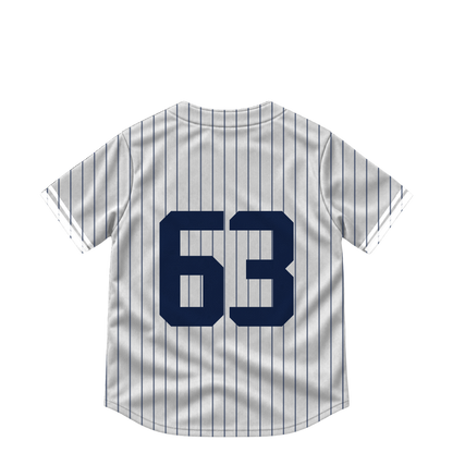 New York Yankees jersey keychain — Fernando Cruz #63. Exact saved player artwork preview.