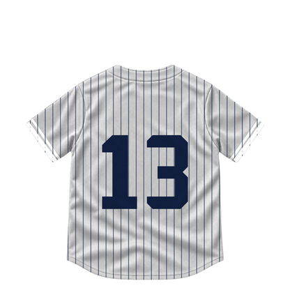 New York Yankees jersey keychain — Jazz Chisholm Jr. #13. Exact saved player artwork preview.