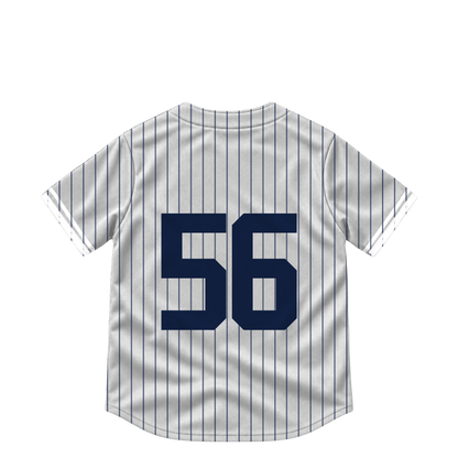 New York Yankees jersey keychain — John Schreiber #56. Exact saved player artwork preview.