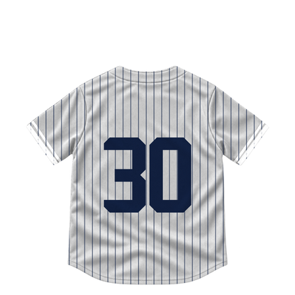 New York Yankees jersey keychain — Max Schuemann #30. Exact saved player artwork preview.
