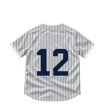 New York Yankees jersey keychain — Trent Grisham #12. Exact saved player artwork preview.