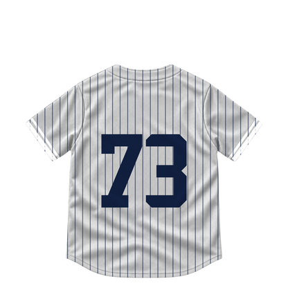 New York Yankees jersey keychain — Yerry De los Santos #73. Exact saved player artwork preview.
