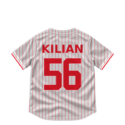 Philadelphia Phillies jersey keychain — Caleb Kilian #56. Exact saved player artwork preview.