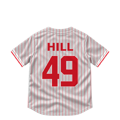 Philadelphia Phillies jersey keychain — Derek Hill #49. Exact saved player artwork preview.