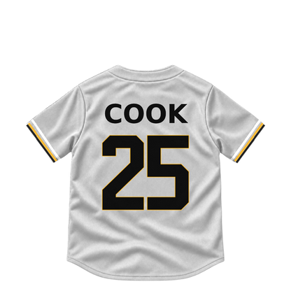 Pittsburgh Pirates jersey keychain — Billy Cook #25. Exact saved player artwork preview.