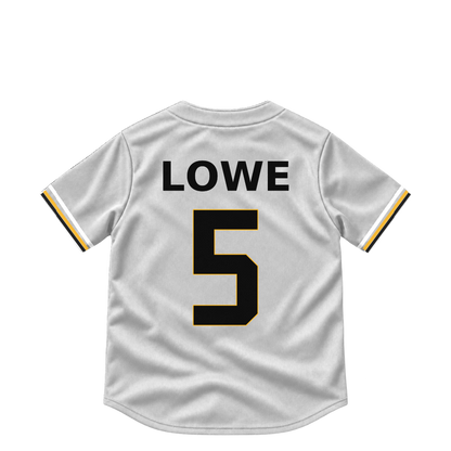 Pittsburgh Pirates jersey keychain — Brandon Lowe #5. Exact saved player artwork preview.