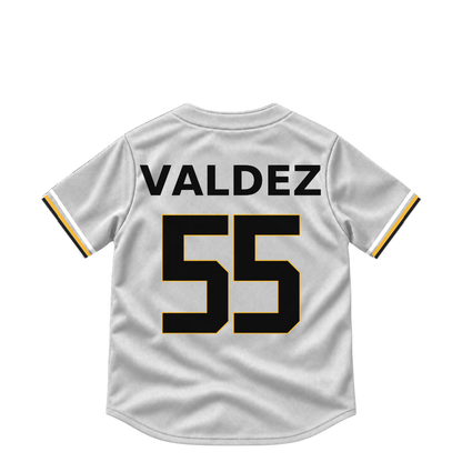 Pittsburgh Pirates jersey keychain — Esmerlyn Valdez #55. Exact saved player artwork preview.