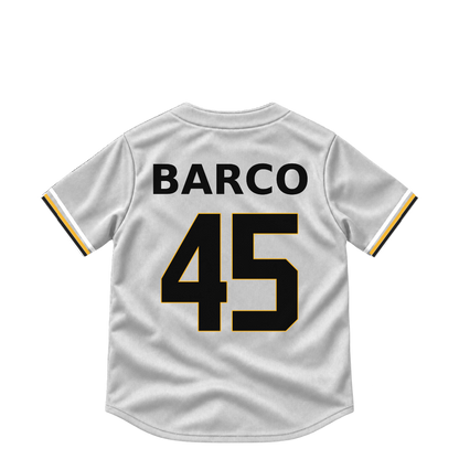 Pittsburgh Pirates jersey keychain — Hunter Barco #45. Exact saved player artwork preview.