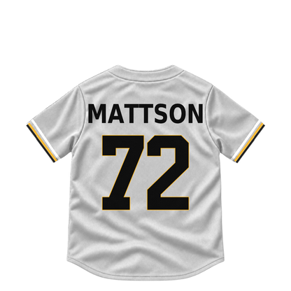 Pittsburgh Pirates jersey keychain — Isaac Mattson #72. Exact saved player artwork preview.