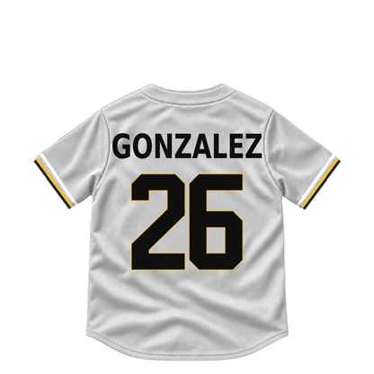 Pittsburgh Pirates jersey keychain — Jacob Gonzalez #26. Exact saved player artwork preview.