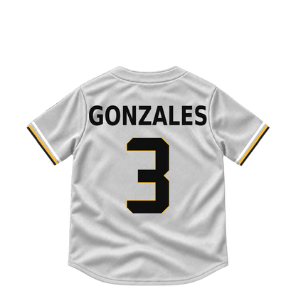 Pittsburgh Pirates jersey keychain — Nick Gonzales #3. Exact saved player artwork preview.