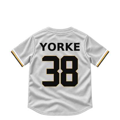 Pittsburgh Pirates jersey keychain — Nick Yorke #38. Exact saved player artwork preview.