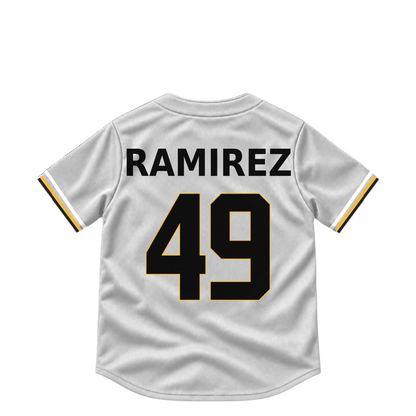 Pittsburgh Pirates jersey keychain — Yohan Ramirez #49. Exact saved player artwork preview.