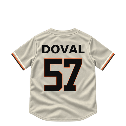 San Francisco Giants jersey keychain — Camilo Doval #57. Exact saved player artwork preview.