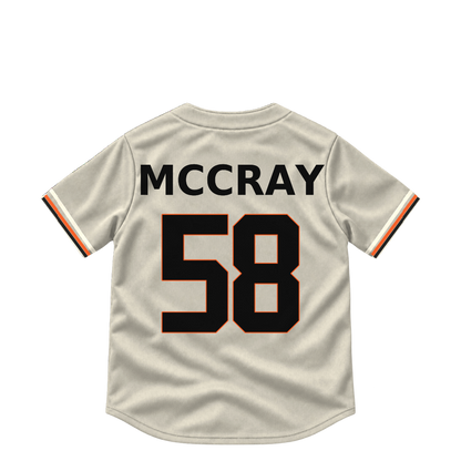 San Francisco Giants jersey keychain — Grant McCray #58. Exact saved player artwork preview.