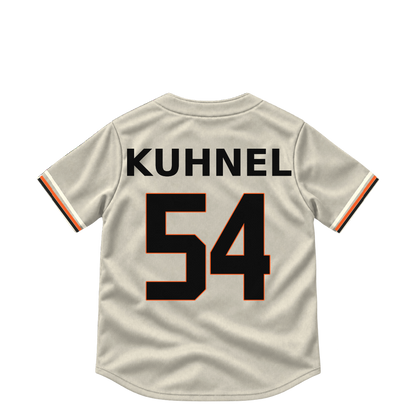 San Francisco Giants jersey keychain — Joel Kuhnel #54. Exact saved player artwork preview.