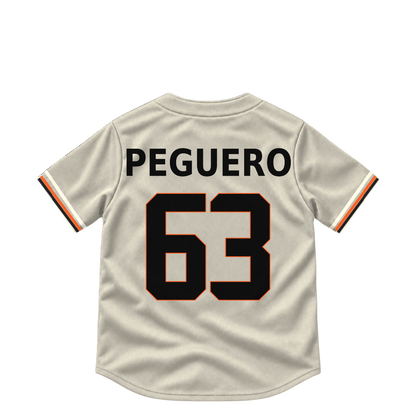 San Francisco Giants jersey keychain — Joel Peguero #63. Exact saved player artwork preview.