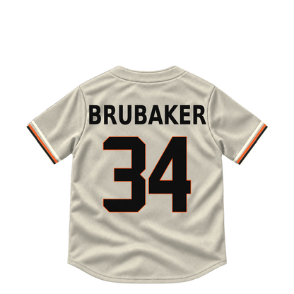San Francisco Giants jersey keychain — JT Brubaker #34. Exact saved player artwork preview.