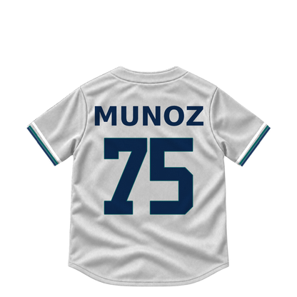 Seattle Mariners jersey keychain — Andres Munoz #75. Exact saved player artwork preview.